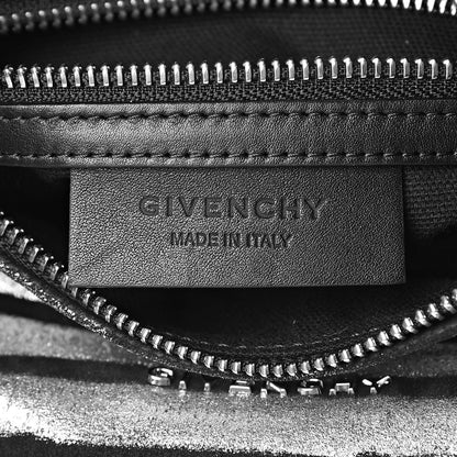 Givenchy Metallic Calfskin Striped Mini Pandora Black Silver 7 of 10