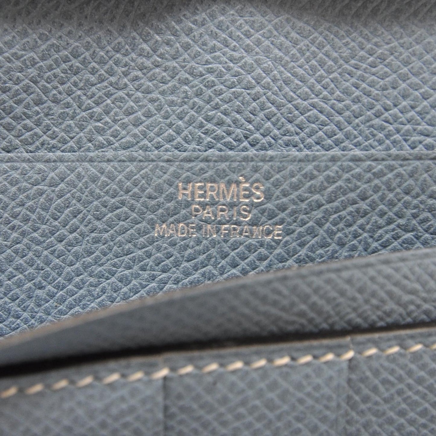 Veau Epsom Bearn Wallet Blue Jean