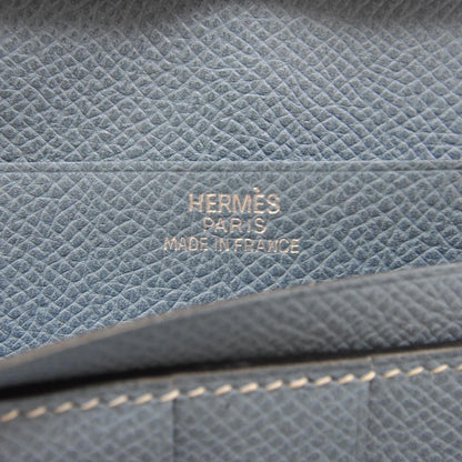 Hermes Veau Epsom Bearn Wallet Blue Jean 7 of 9