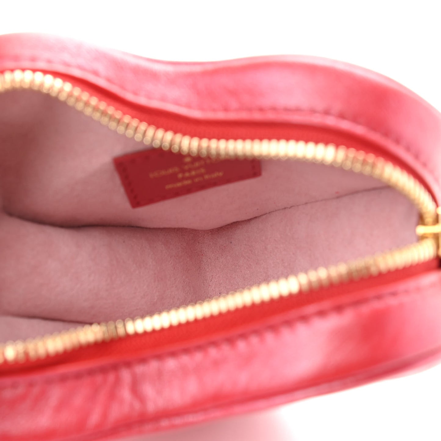 Lambskin Embossed Monogram Fall In Love Sac Coeur Heart Chain Bag Lipstick Red