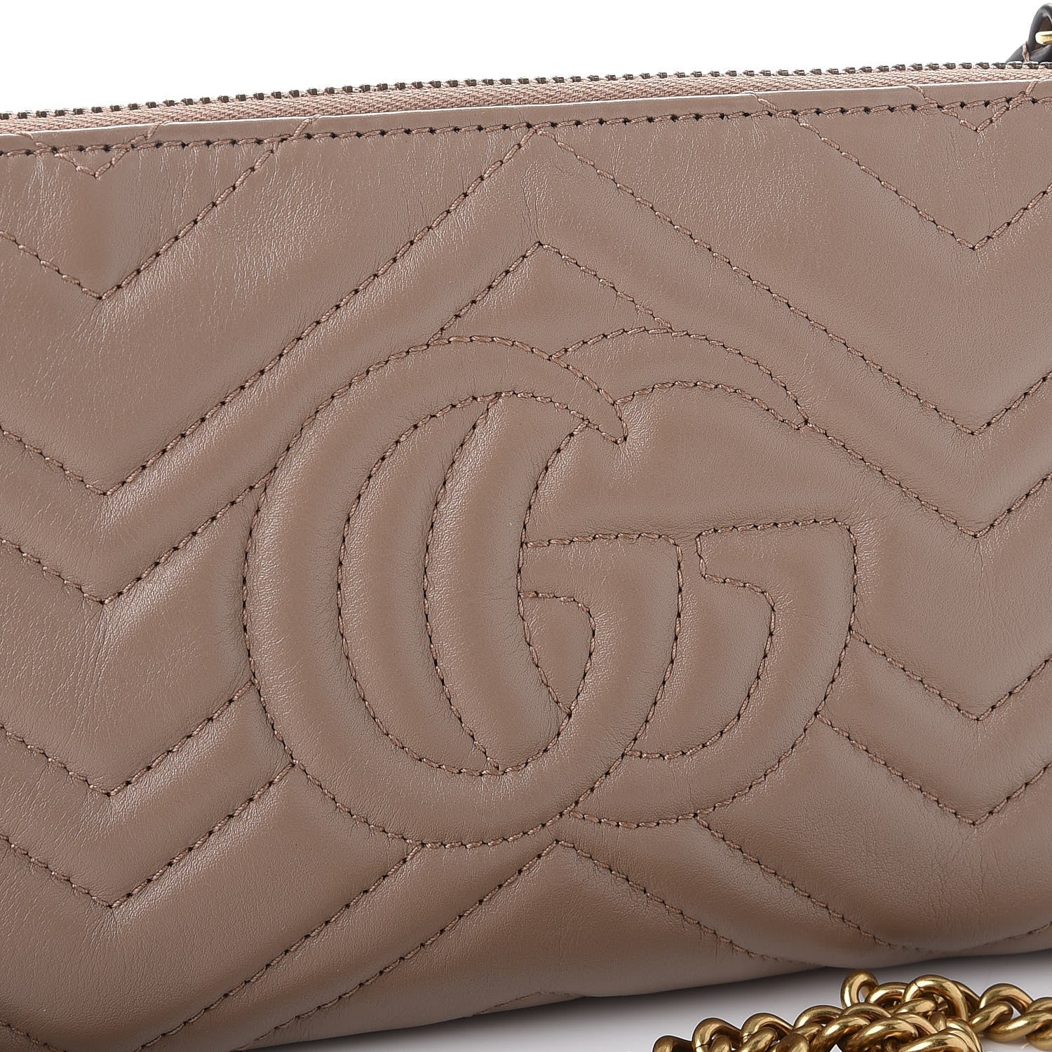 Gucci Calfskin Matelasse Mini GG Marmont Chain Bag Porcelain Rose 9 of 10