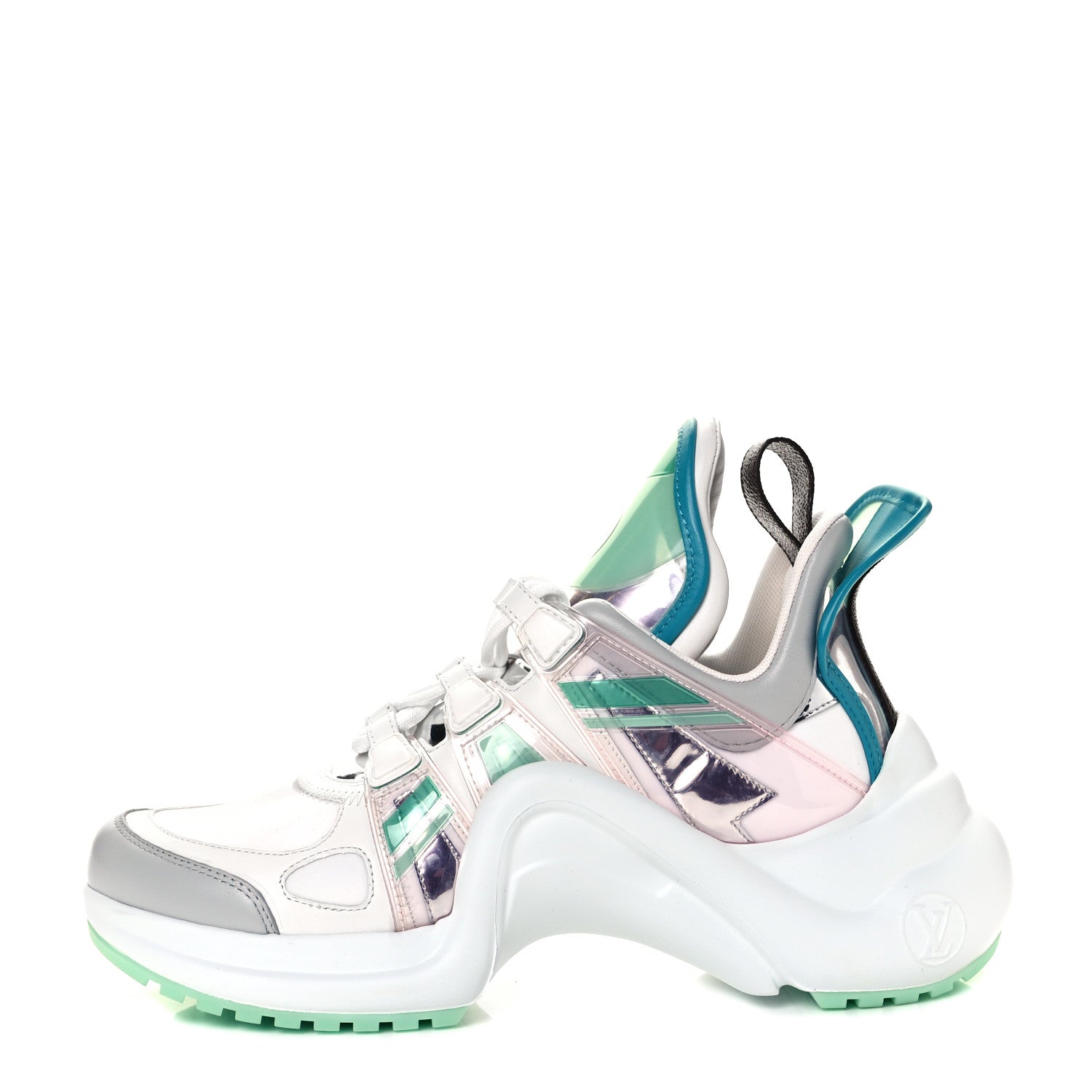 Louis Vuitton Calfskin Nylon LV Pop Archlight Sneaker 37.5 Metallic Rose Clair Pink 1 of 8