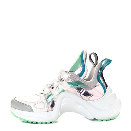 Louis Vuitton Calfskin Nylon LV Pop Archlight Sneaker 37.5 Metallic Rose Clair Pink 1 of 8