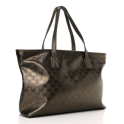 Gucci Imprime Monogram Medium Zippered Shopping Tote Pewter 3 of 11