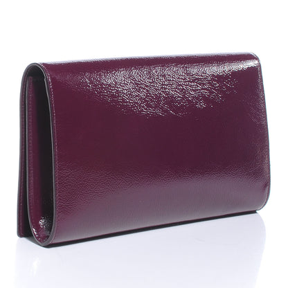 Saint Laurent Patent Belle de Jour Clutch Bordeaux Purple 4 of 8