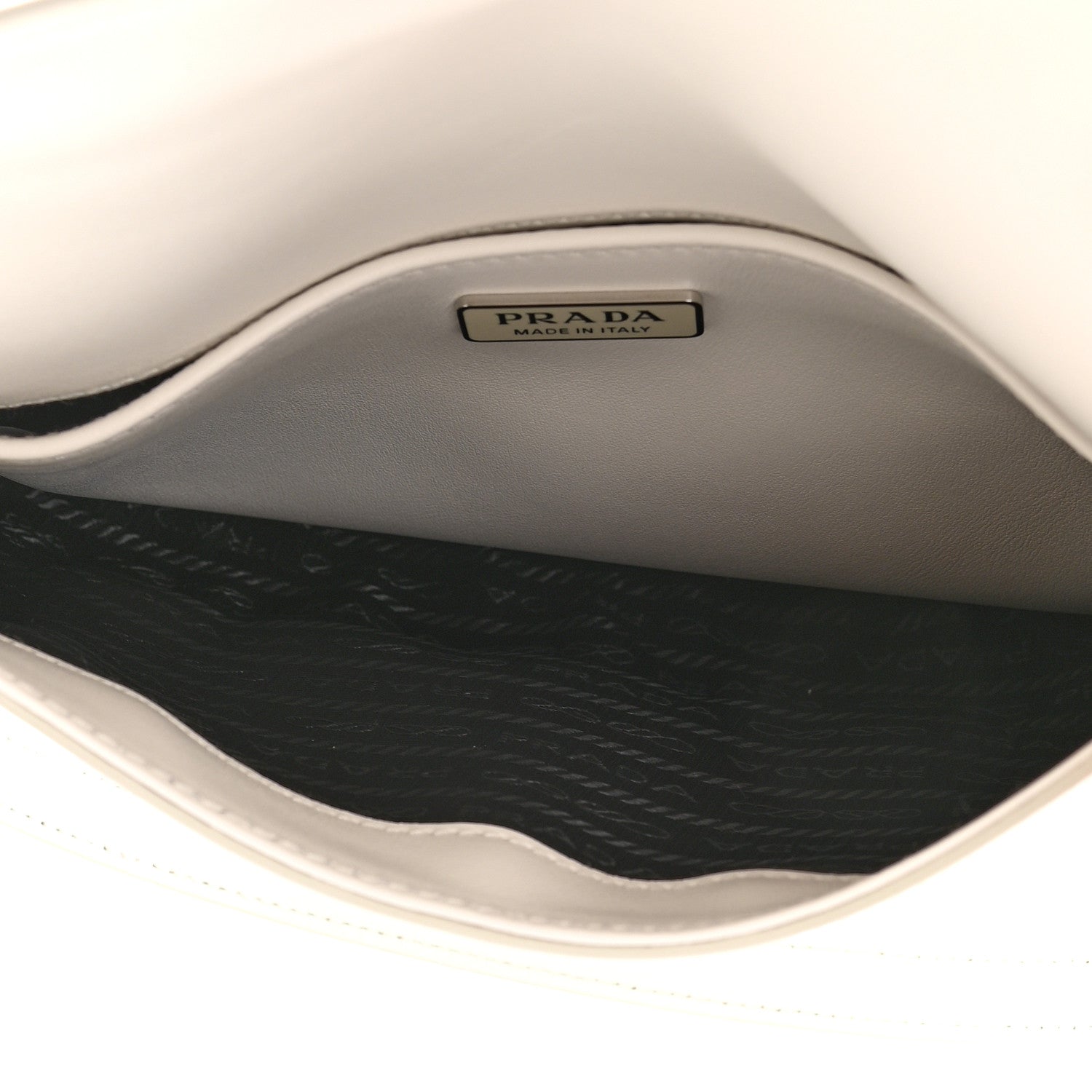 Prada Spazzolato Cleo Flap Shoulder Bag White 8 of 10