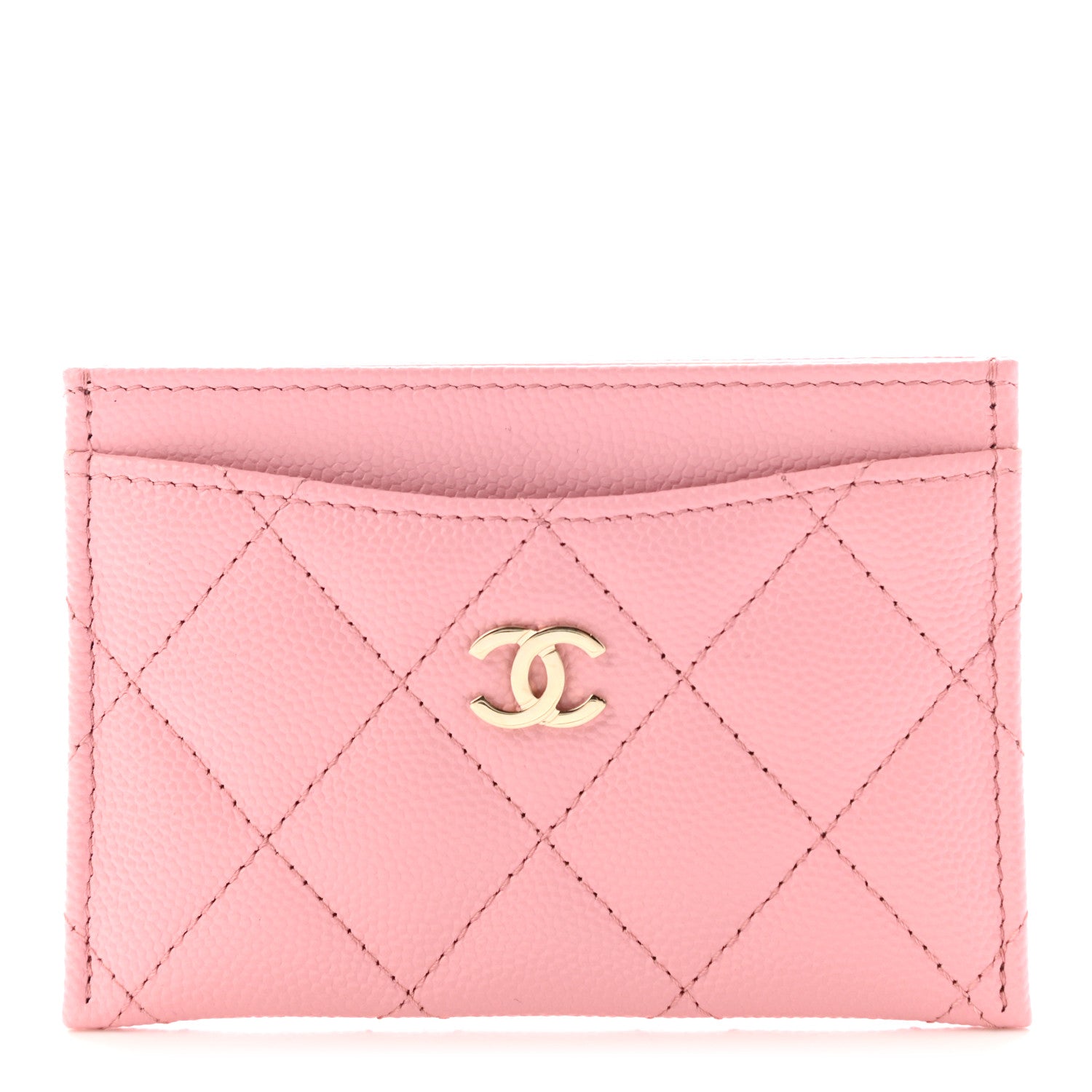 Chanel Caviar Quilted Card Holder Pink 1 of 8