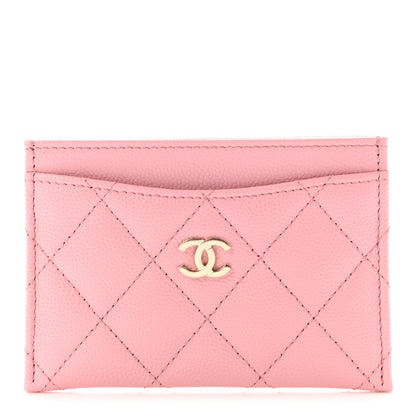 Chanel Caviar Quilted Card Holder Pink 1 of 8