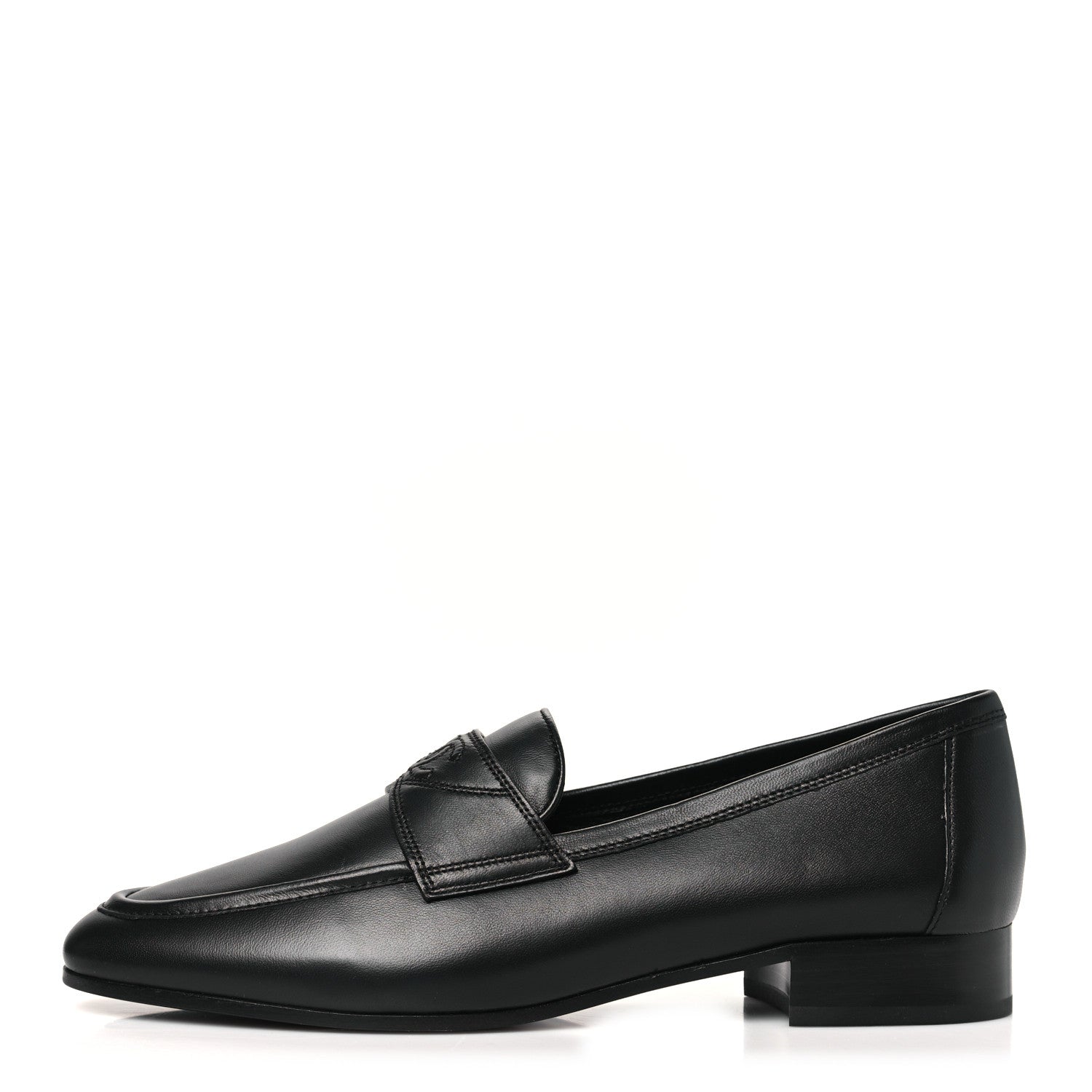 Chanel Calfskin Womens Stitched CC Loafers 39 Black 1 of 10