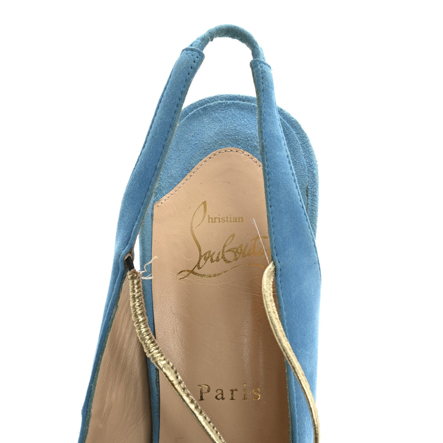 Veau Velours Spritney 100 Peep Toe Pump 41 Blue