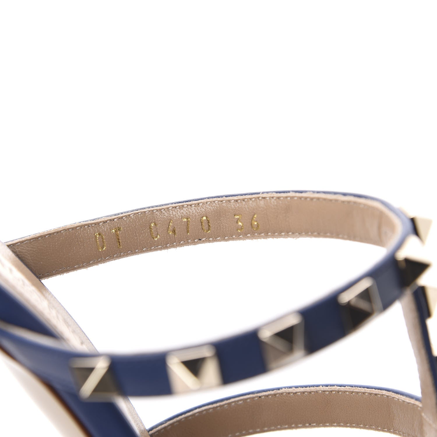 Valentino Garavani Calfskin Rockstud 60mm Caged Slide Sandals 36 Light Ocean 8 of 11