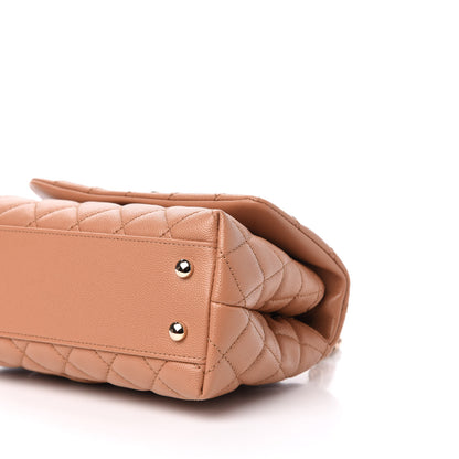 Chanel Caviar Quilted Lizard Embossed Mini Coco Handle Flap Brown 9 of 11
