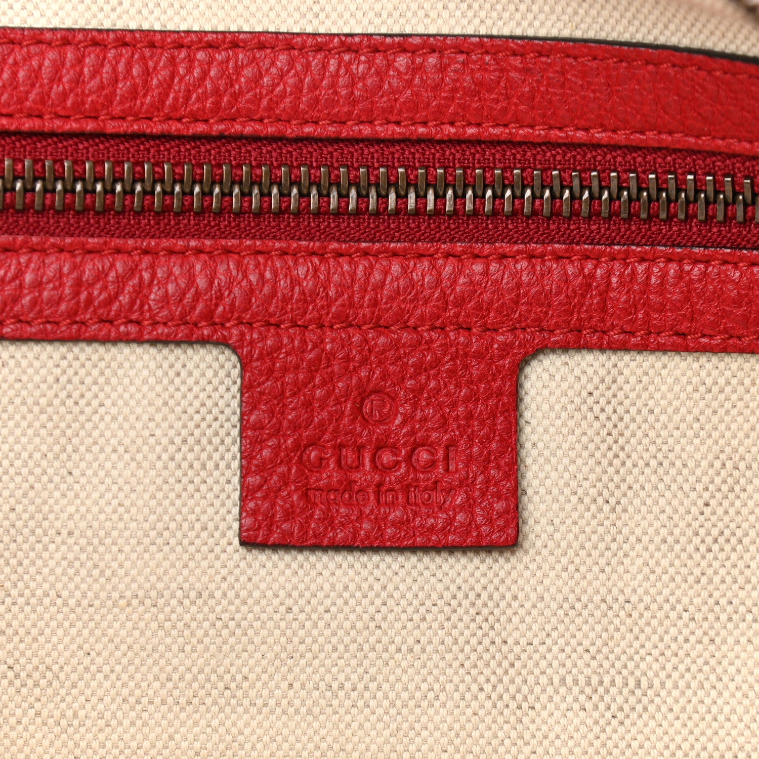 Gucci Grained Calfskin Logo Half Moon Hobo Red 6 of 11