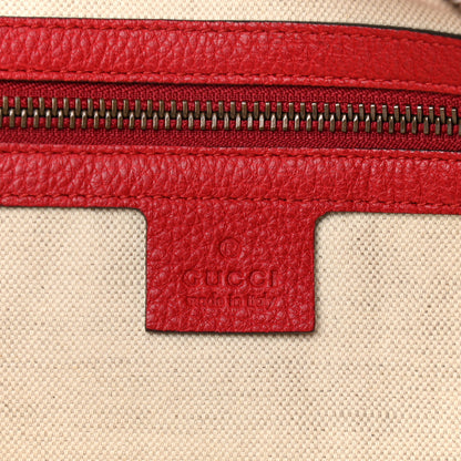 Gucci Grained Calfskin Logo Half Moon Hobo Red 6 of 11