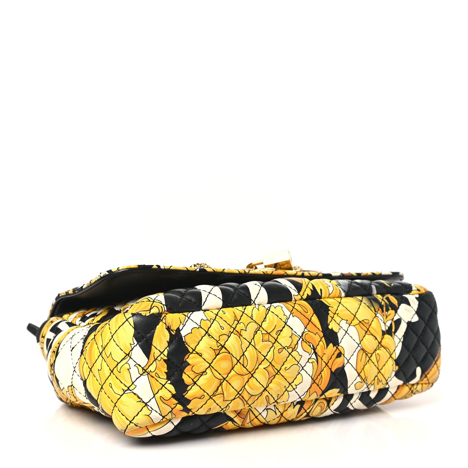 Versace Nappa Barocco Printed Icon Shoulder Bag Black Gold 4 of 13