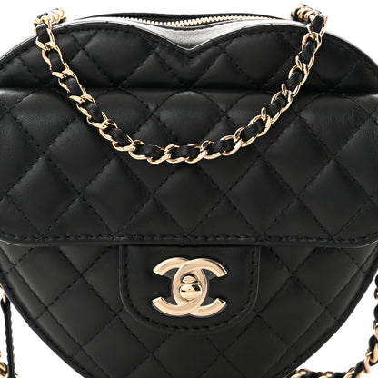Chanel Lambskin Quilted CC In Love Heart Bag Black 8 of 10