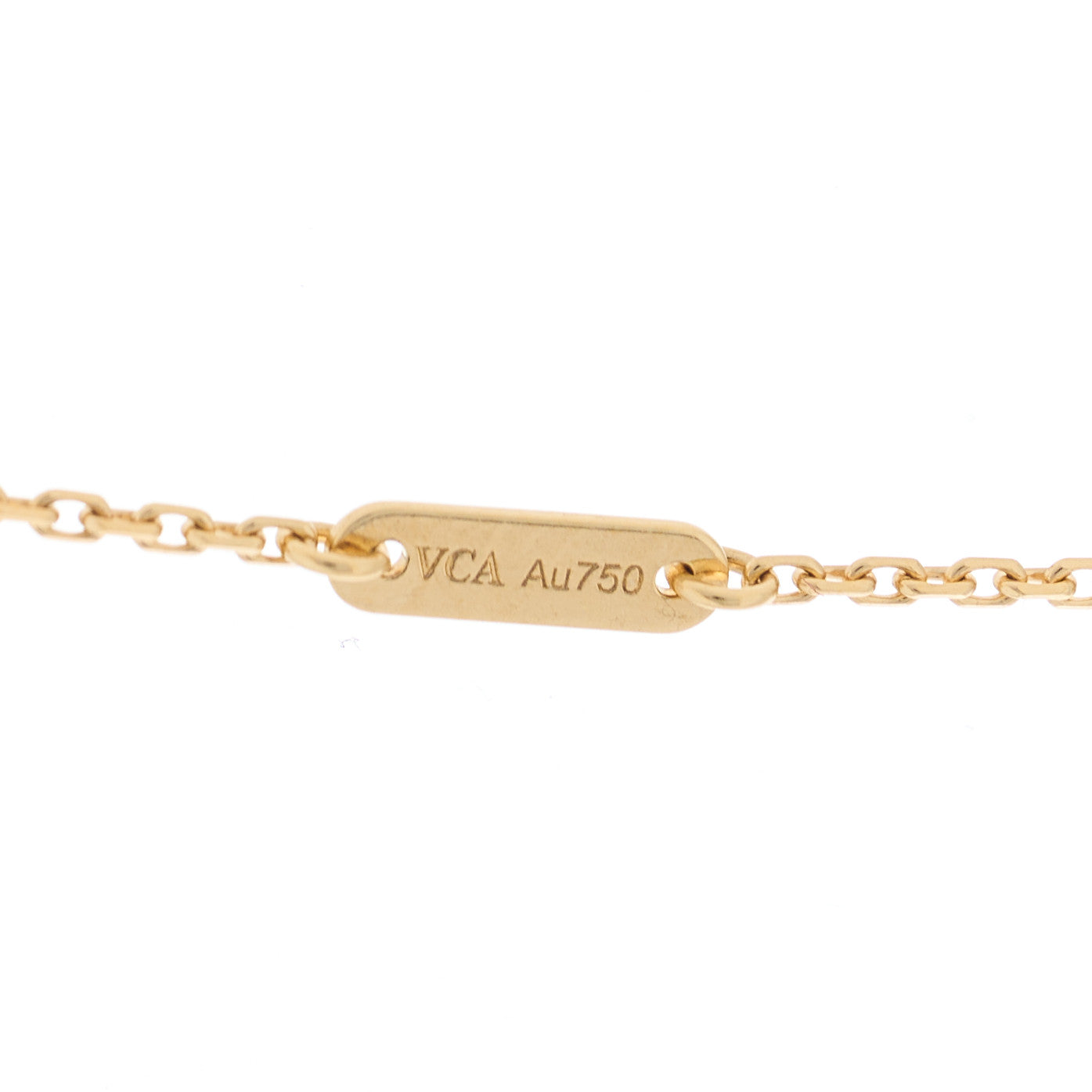 18K Yellow Gold Mother of Pearl Sweet Alhambra Pendant Necklace