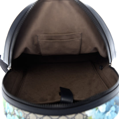 Gucci GG Supreme Monogram Blooms Medium Day Backpack Beige Blue Navy 4 of 8