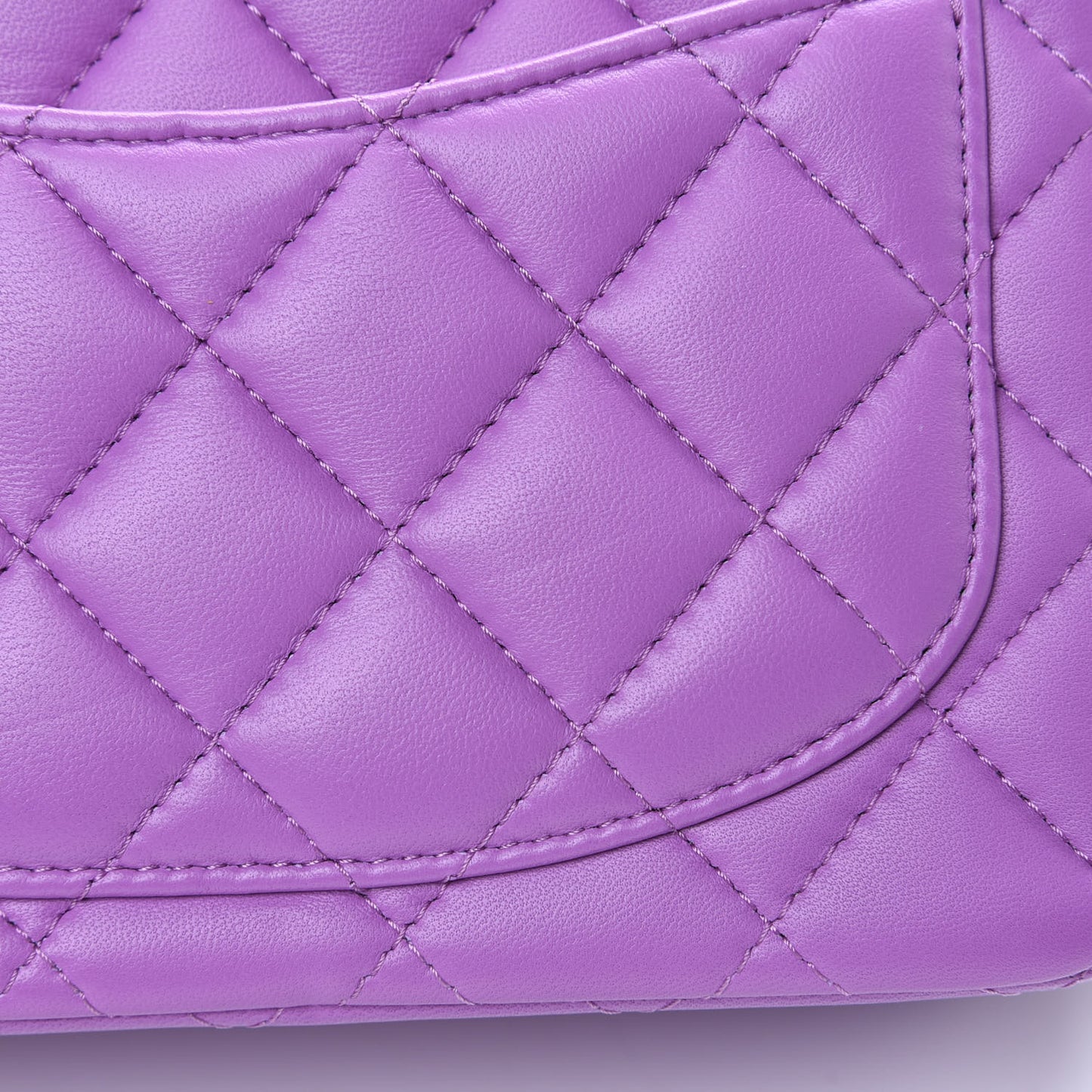 Lambskin Quilted Mini Square Flap Purple