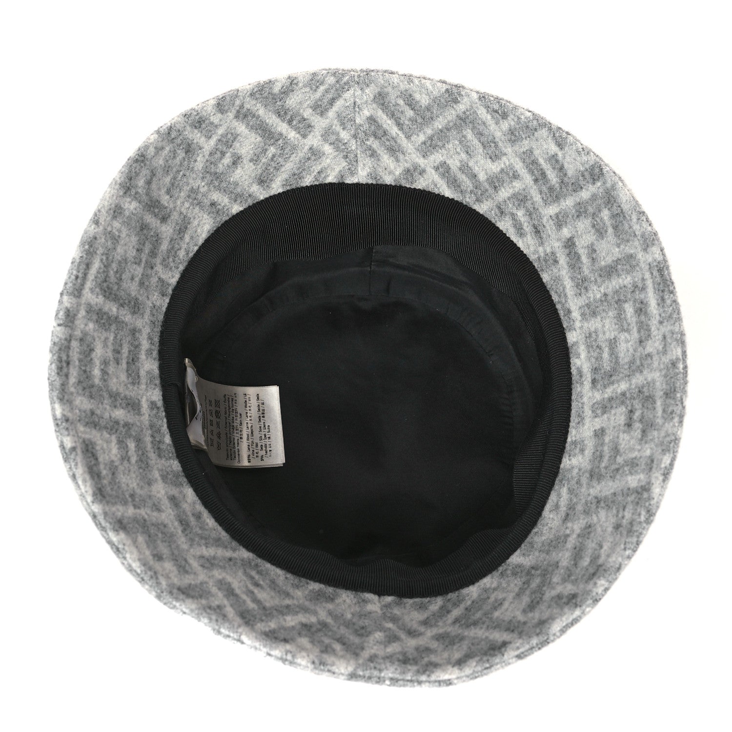 Fendi Wool Silk FF Bucket Hat M Grey 5 of 6