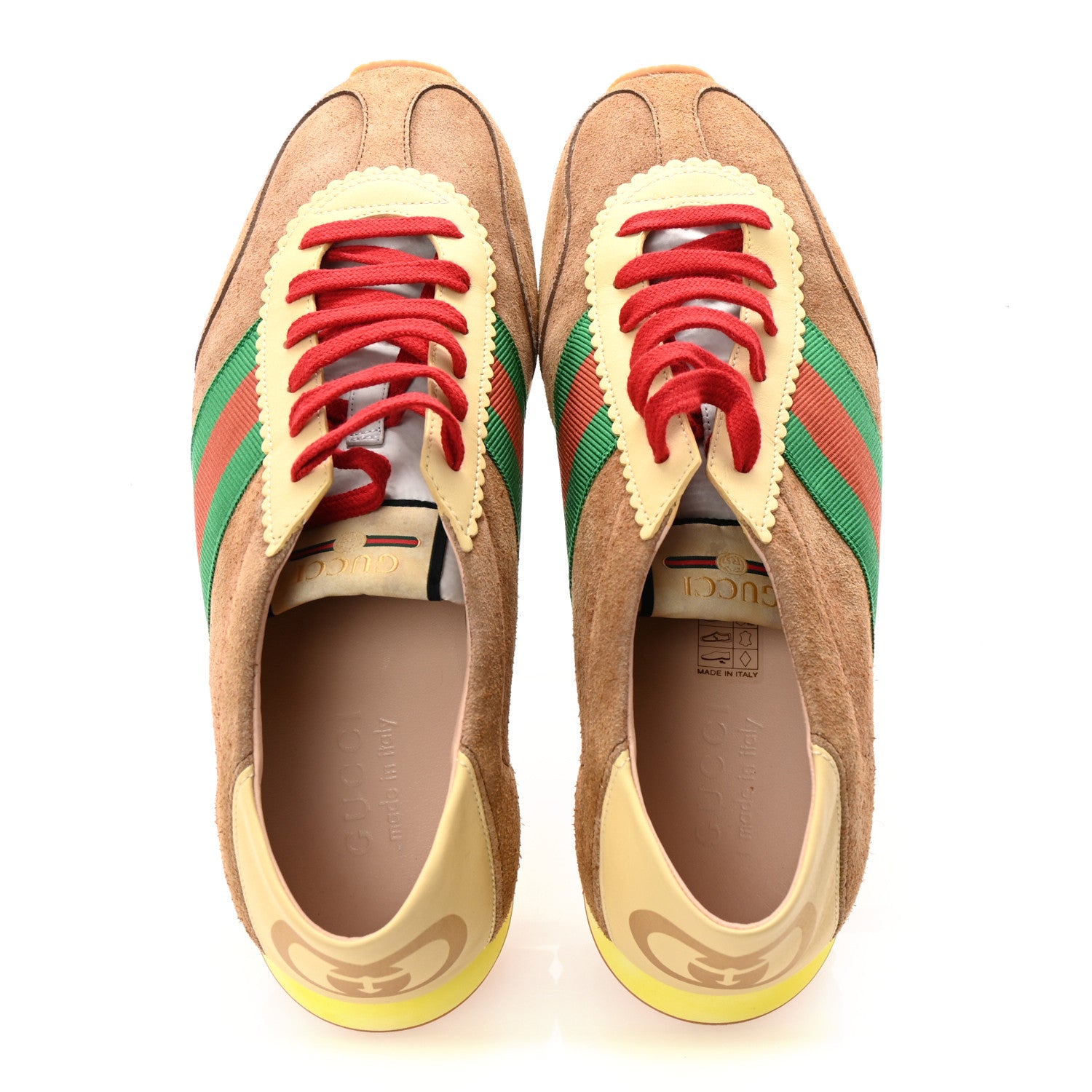 Gucci Suede Web Mens Rocket Sneakers 8 Nocciola Burro 1674676