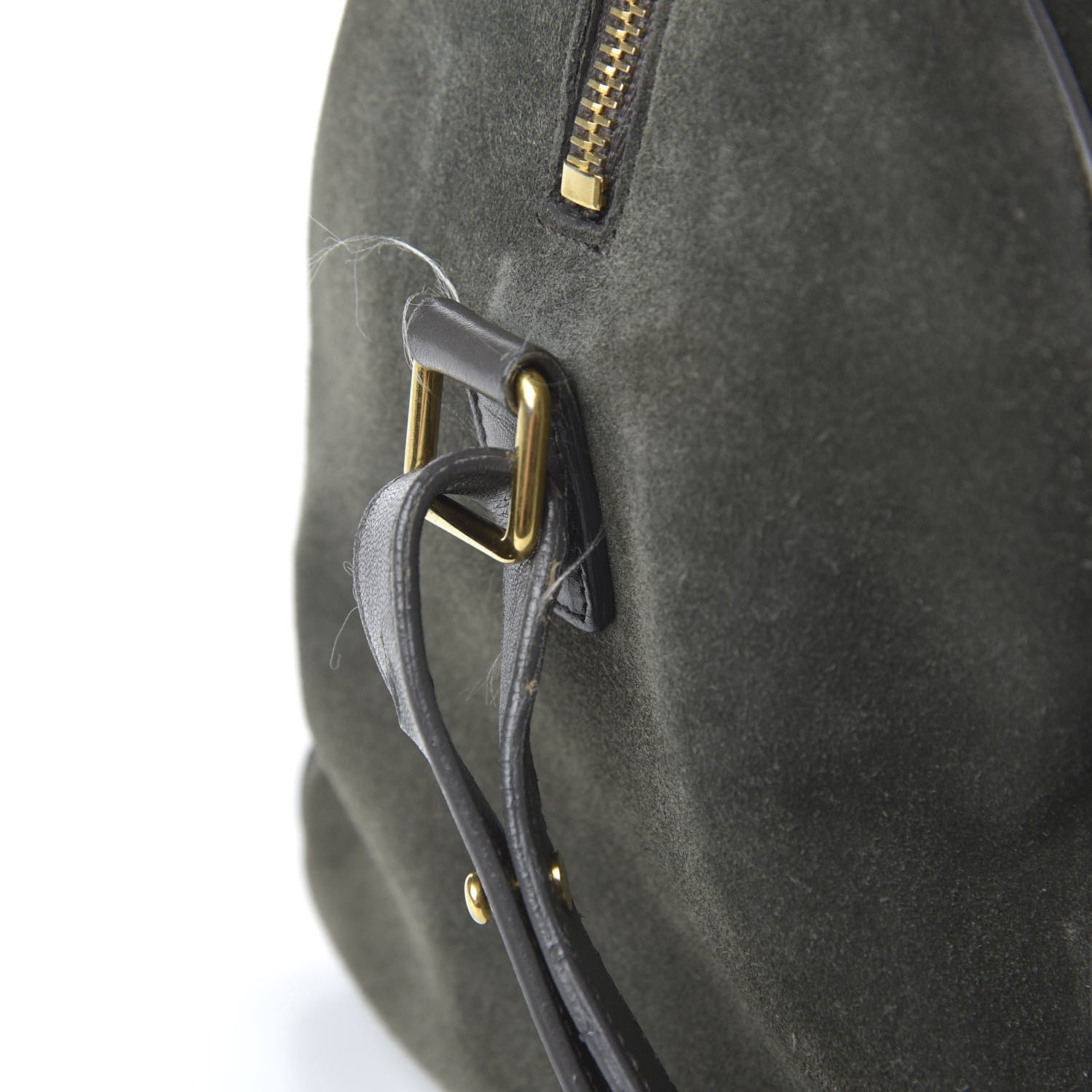 Saint Laurent Calfskin Suede Classic Duffle 6 Khaki 10 of 11