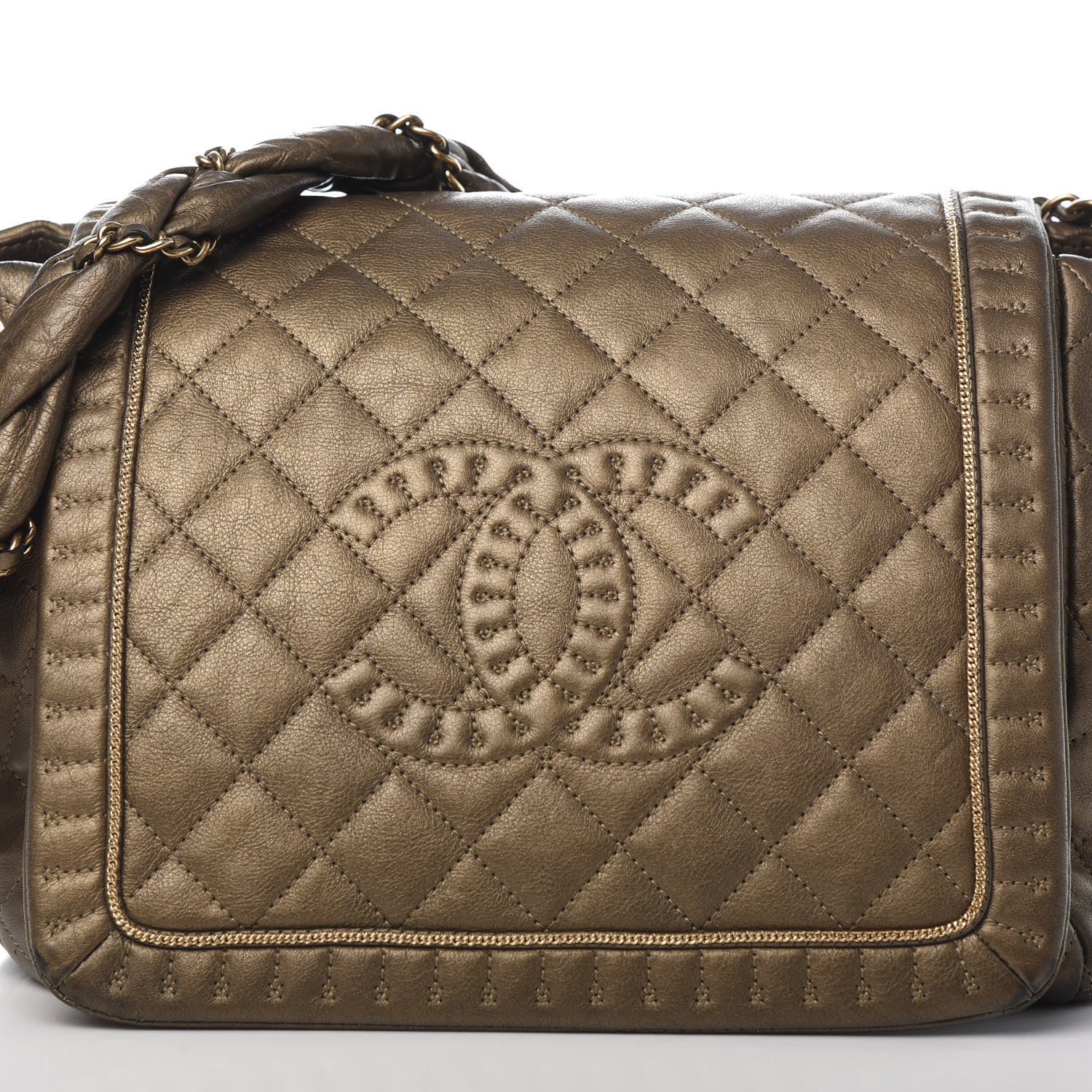 Chanel Metallic Calfskin Quilted Istanbul Accordion Flap Gold 10 of 10