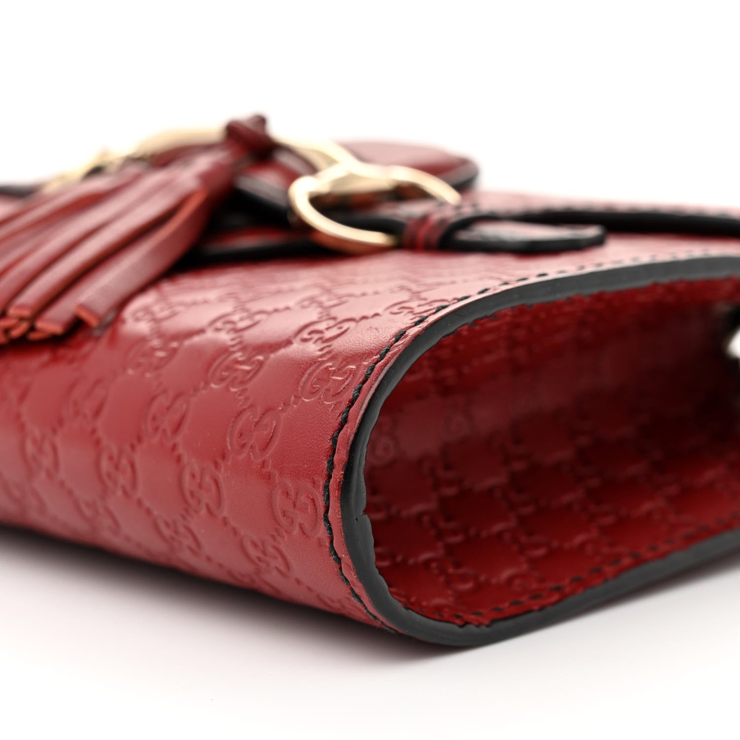 Gucci Soft Microguccissima Mini Emily Chain Shoulder Bag Rosso 10 of 11