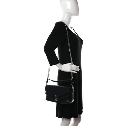 Chanel Sheepskin Chevron Quilted Mini Double Chevron Flap Black 2 of 17