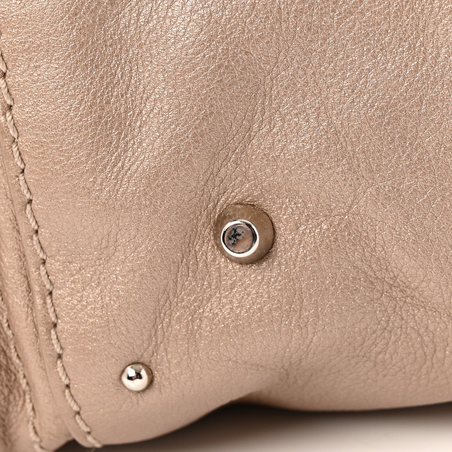 Metallic Calfskin Medium Paddington Satchel Taupe