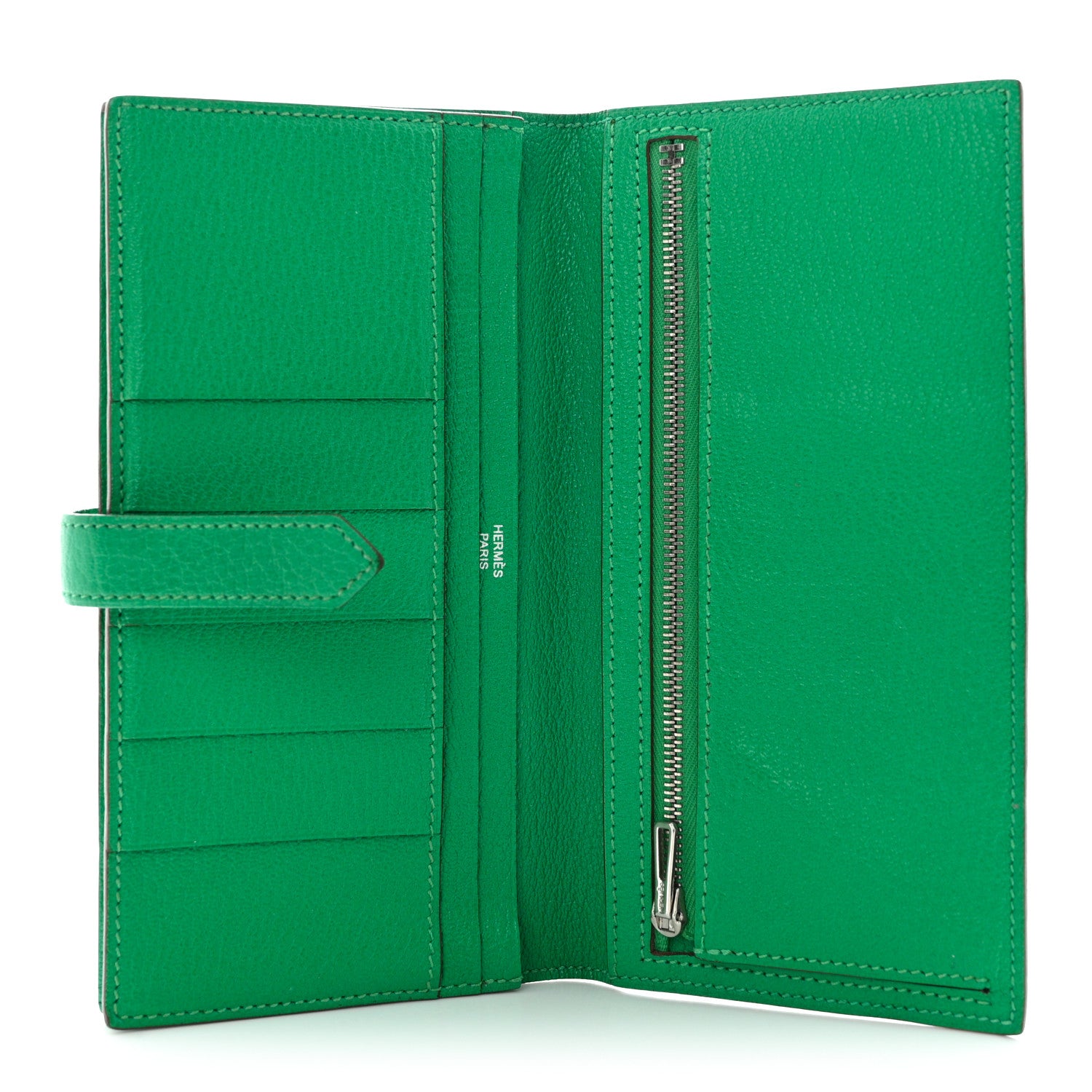 Hermes Chevre Mysore Bearn Gusset Wallet Menthe 5 of 12