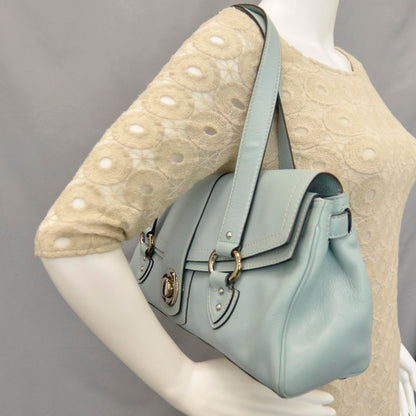 Marc Jacobs Leather Pushlock Satchel Blue 2 of 9
