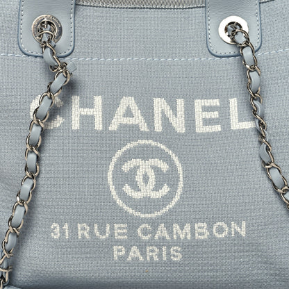 Chanel Mixed Fibers Medium Deauville Tote Light Blue 10 of 12