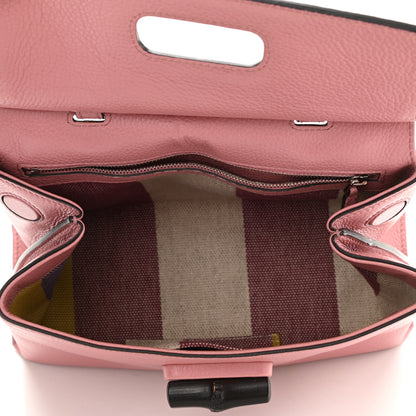 Gucci Cellarius Calfskin Small Bamboo Daily Top Handle Bag Carmine Rose 5 of 7