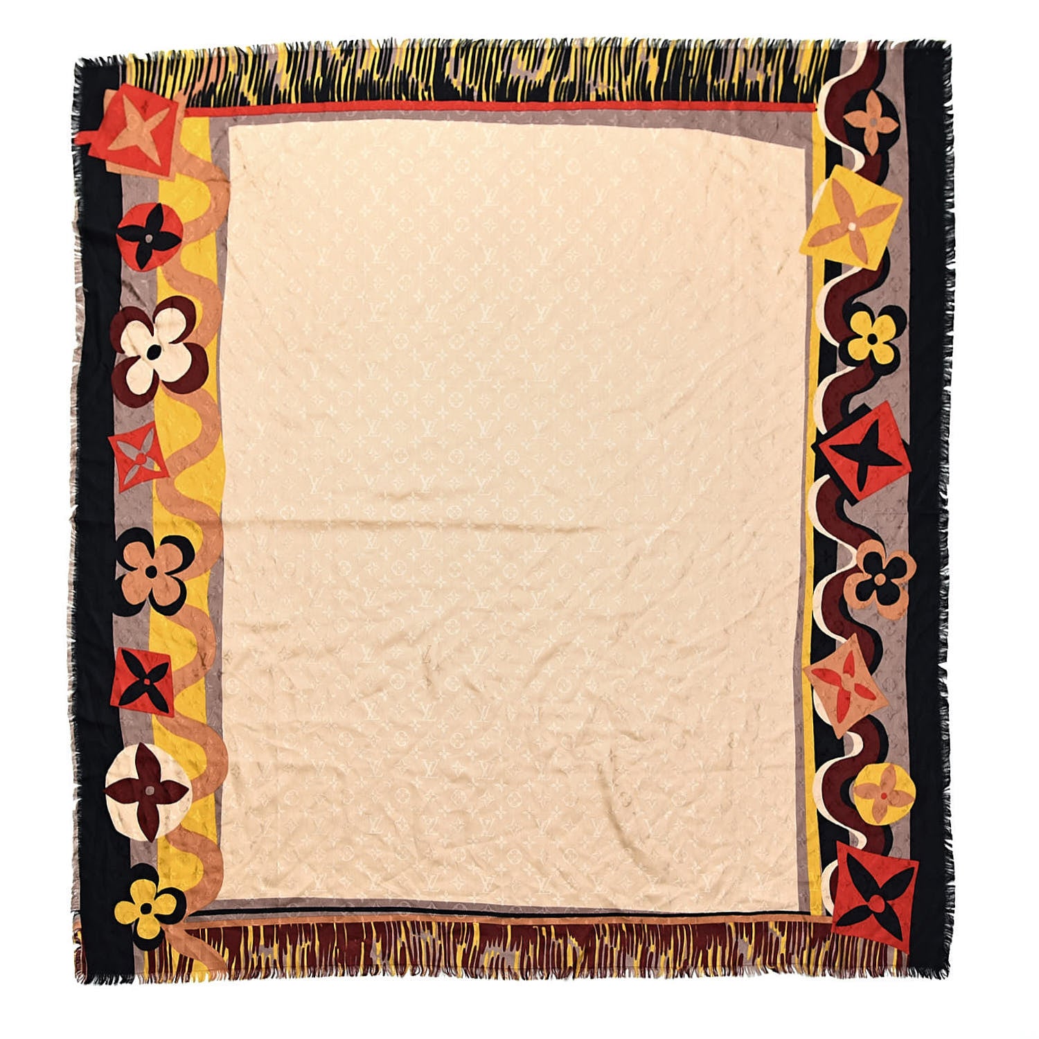 Louis Vuitton Wool Silk Jungle Fever Shawl 1 of 4