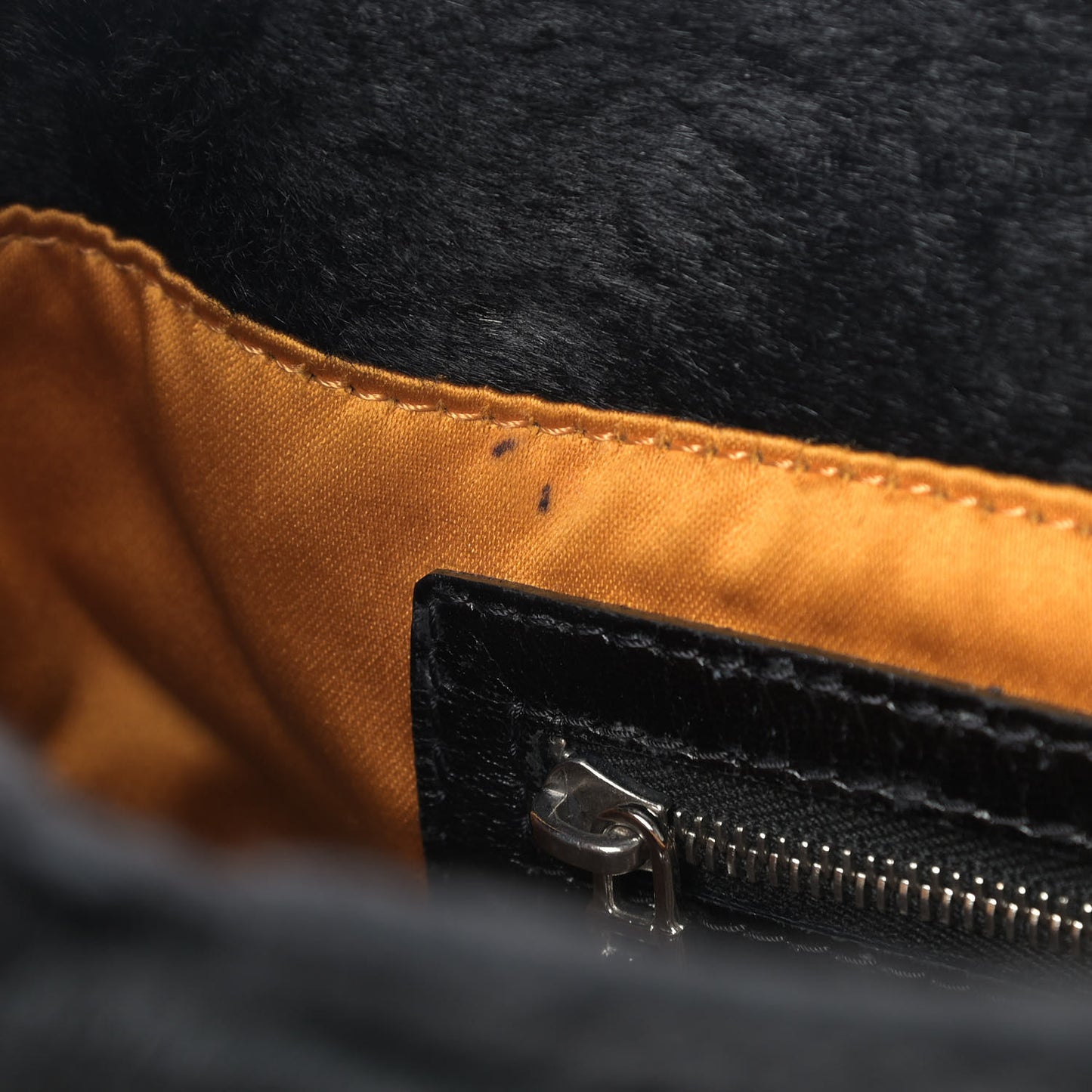 Calf Hair Small FF Tote Black