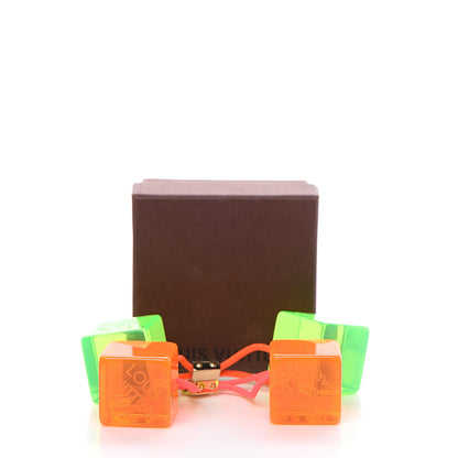 Louis Vuitton Resin Fluo Robert Wilson Hair Cubes Green Orange 3 of 3