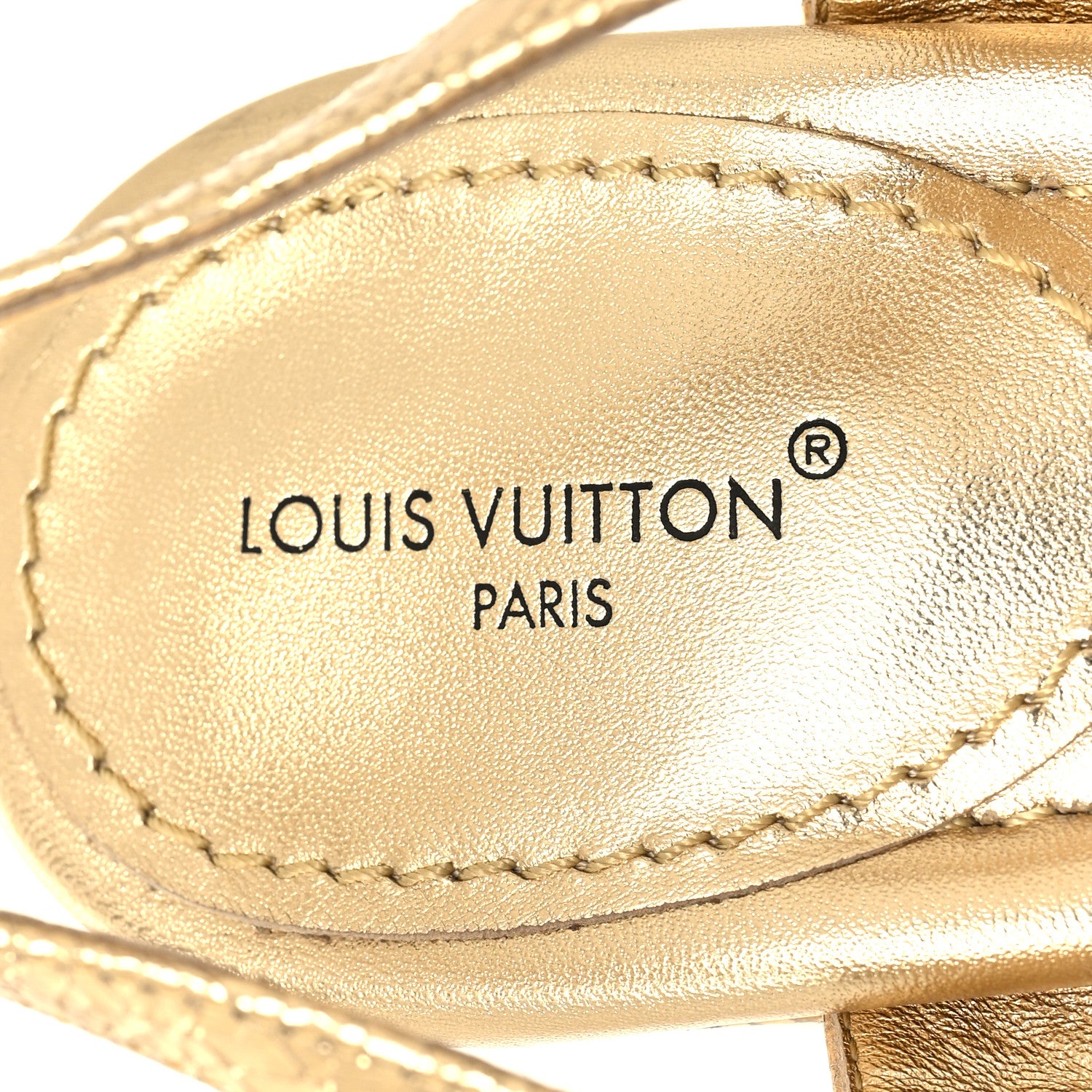 Louis Vuitton Metallic Crinkled Calfskin LV Edge Sandals 39 Gold 8 of 8