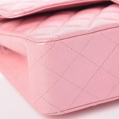Chanel Iridescent Caviar Quilted Medium Double Flap Rose Pink 8 of 10