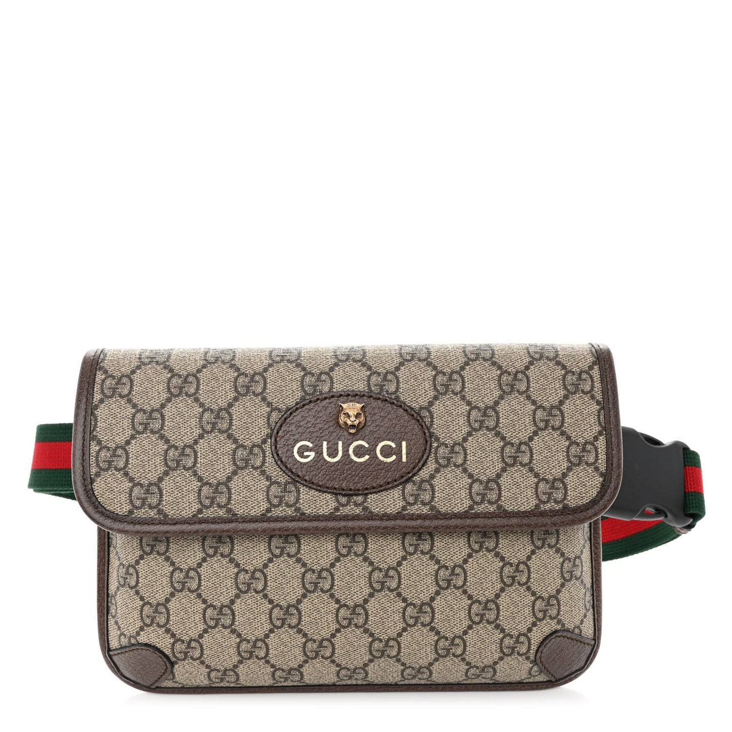 GG Supreme Monogram Neo Vintage Web Belt Bag Brown