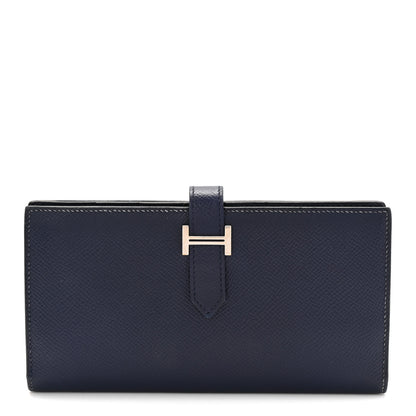 Hermes Epsom Bearn Gusset Wallet Bleu Saphir 1 of 7