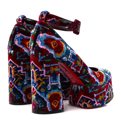 Christian Louboutin Velvet Broderie Tapis Loubi Mystery Yazefir 130mm Platform Pumps 39 Multicolor 4 of 8