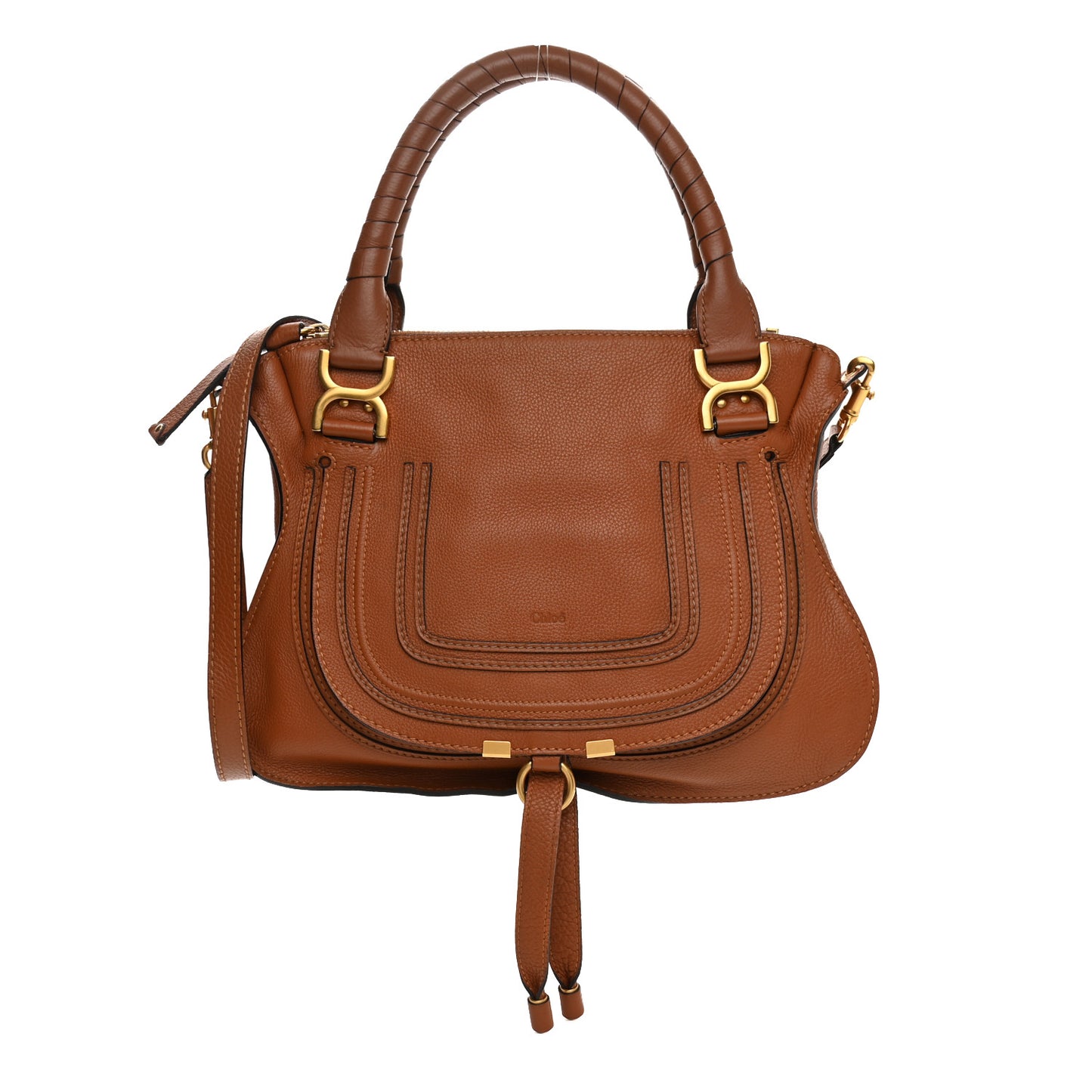 Calfskin Medium Marcie Satchel Tan