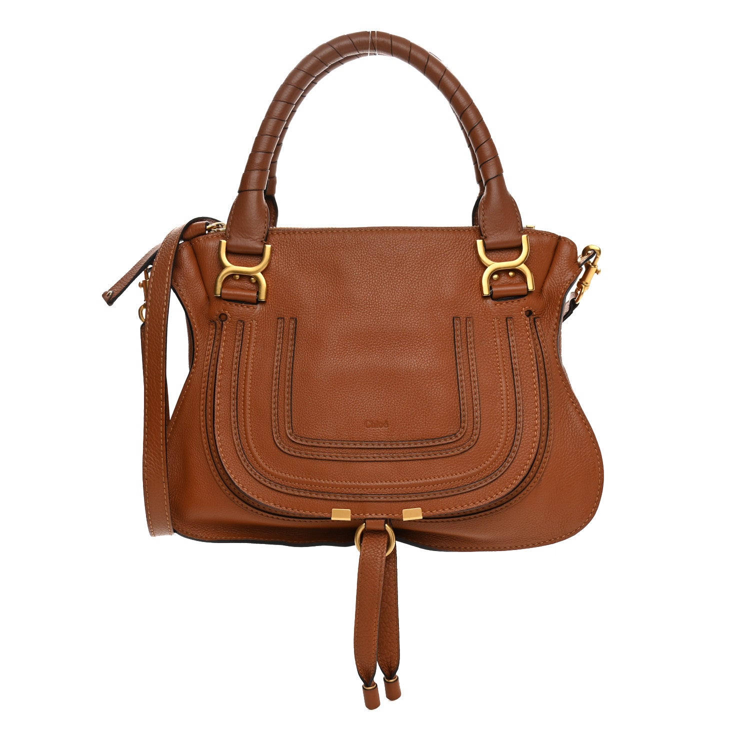 Chloe Calfskin Medium Marcie Satchel Tan 1 of 13