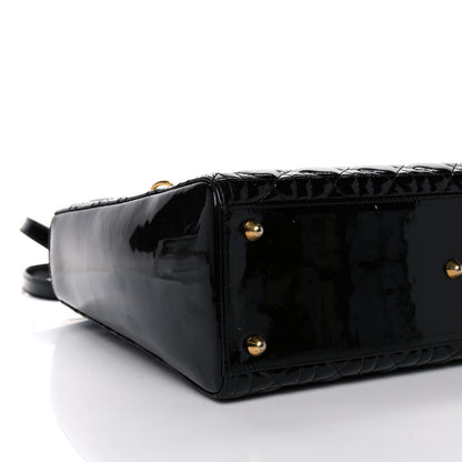 Christian Dior Patent Cannage Large Lady Dior Black 9 of 12