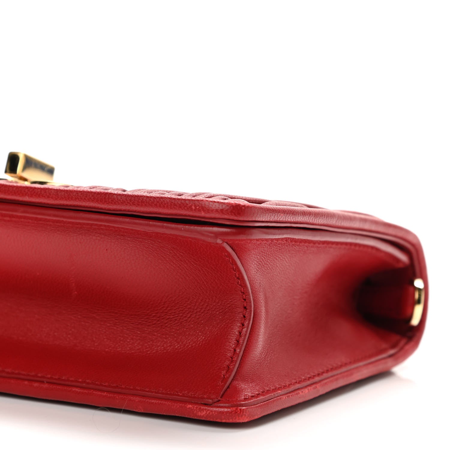 Miu Miu Nappa Matelasse Flap Clutch Red 9 of 12