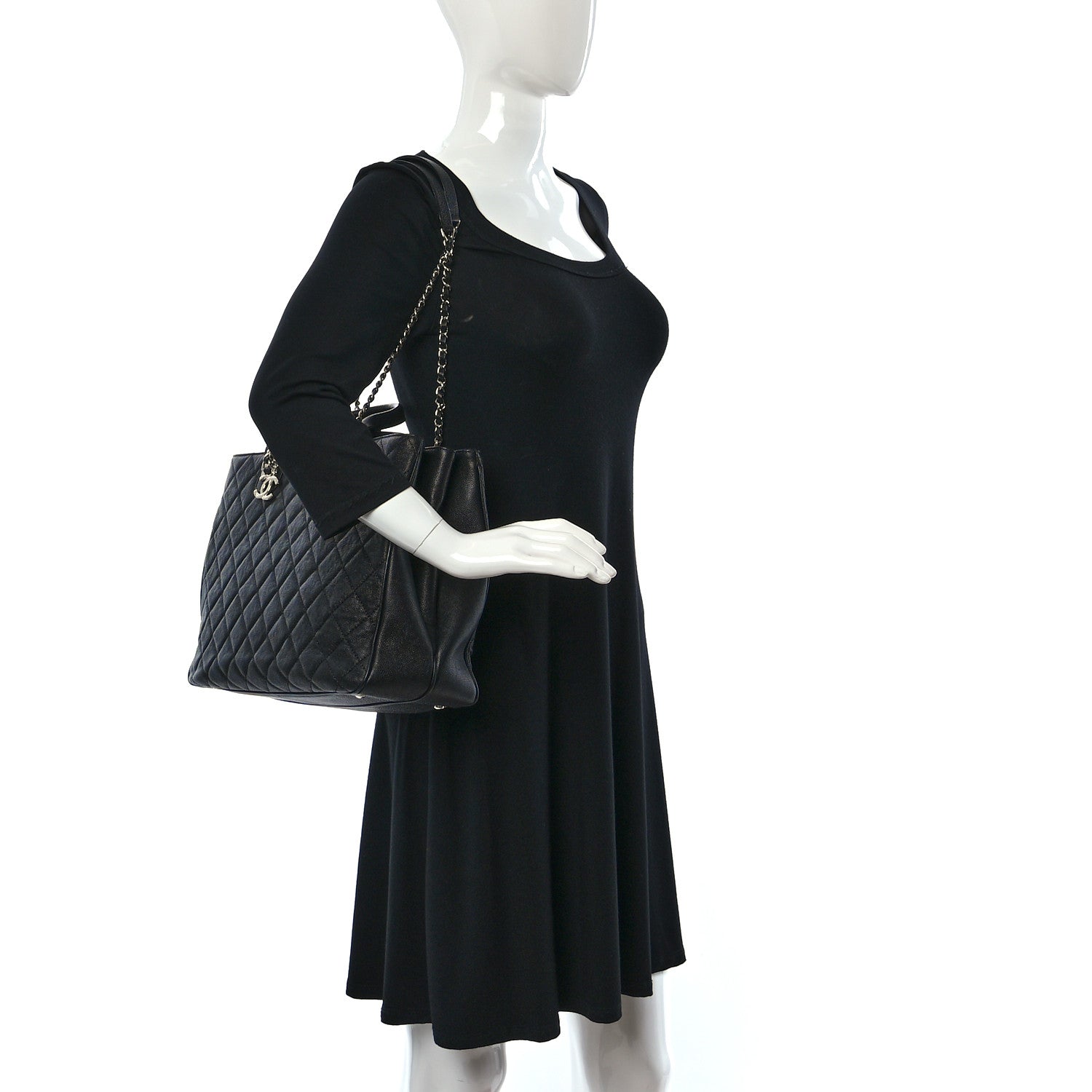 Chanel Caviar Quilted Large Urban Companion Top Handle Shopping Tote Black 2 of 9
