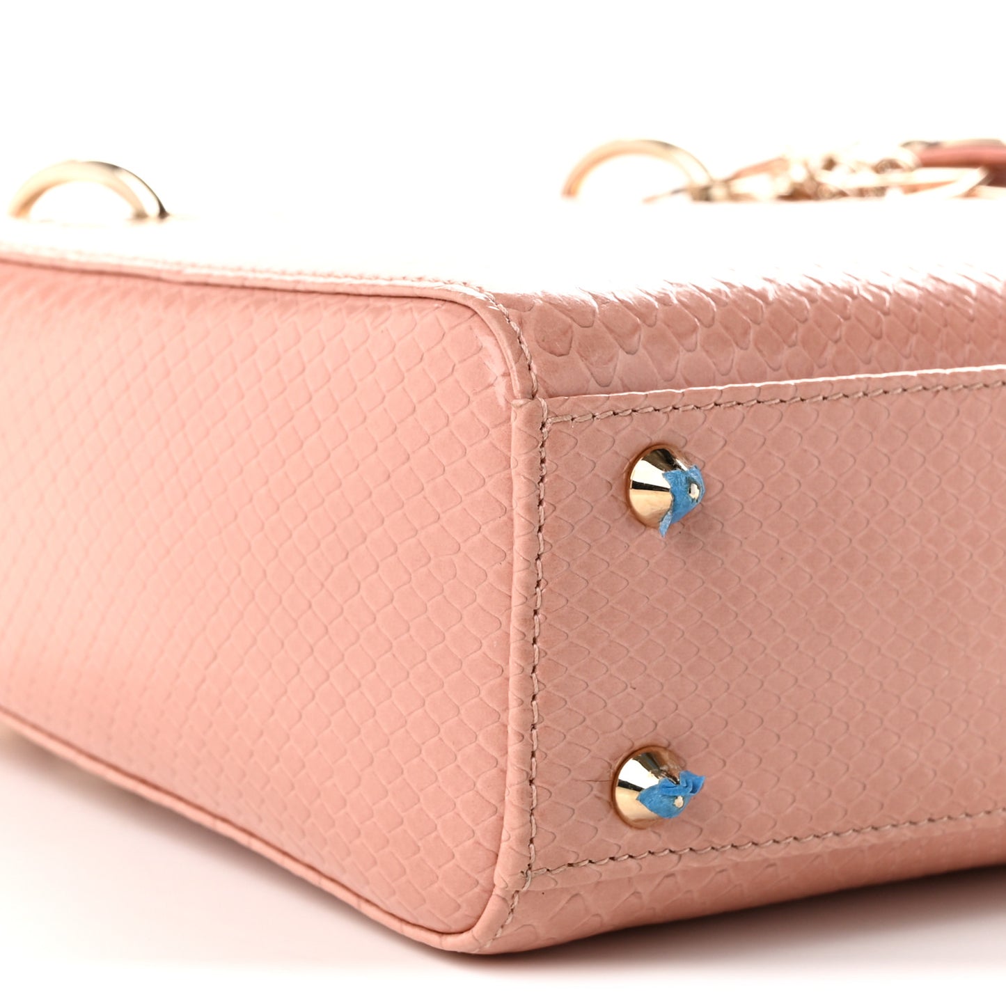 Snakeskin Small Lady Dior Pink