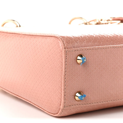 Christian Dior Snakeskin Small Lady Dior Pink 9 of 11
