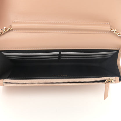Chanel Caviar Quilted CC Filigree Wallet On Chain WOC Beige Black 5 of 12
